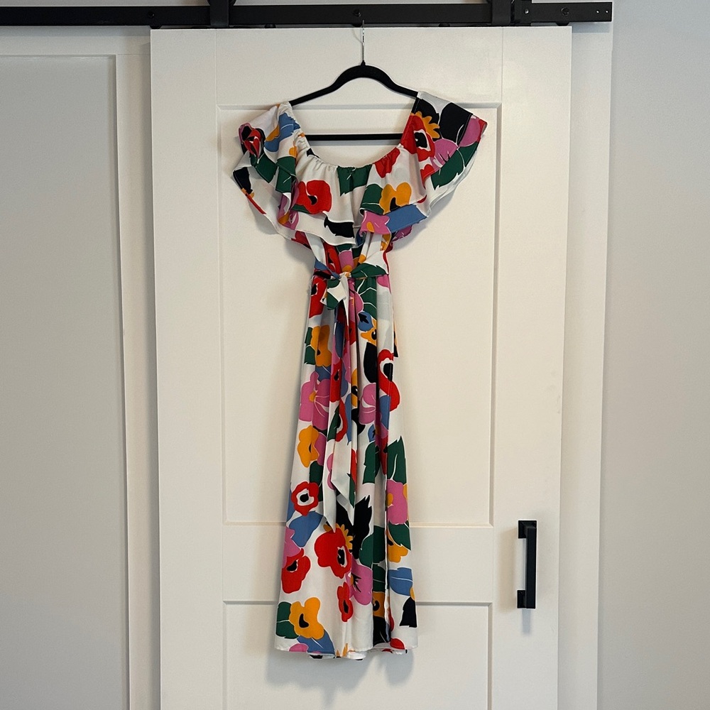 Show Me Your MuMu Colorful Floral Ruffle Dress